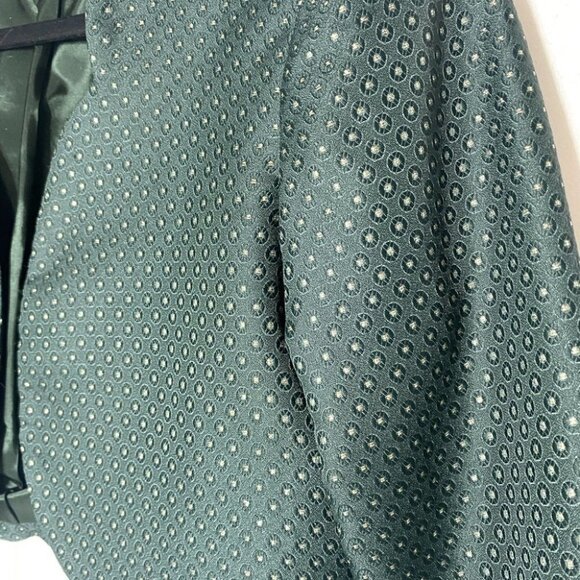 Vintage Longhorn Green Gold Western Cropped Open Front Jacket L - Picture 8 of 10